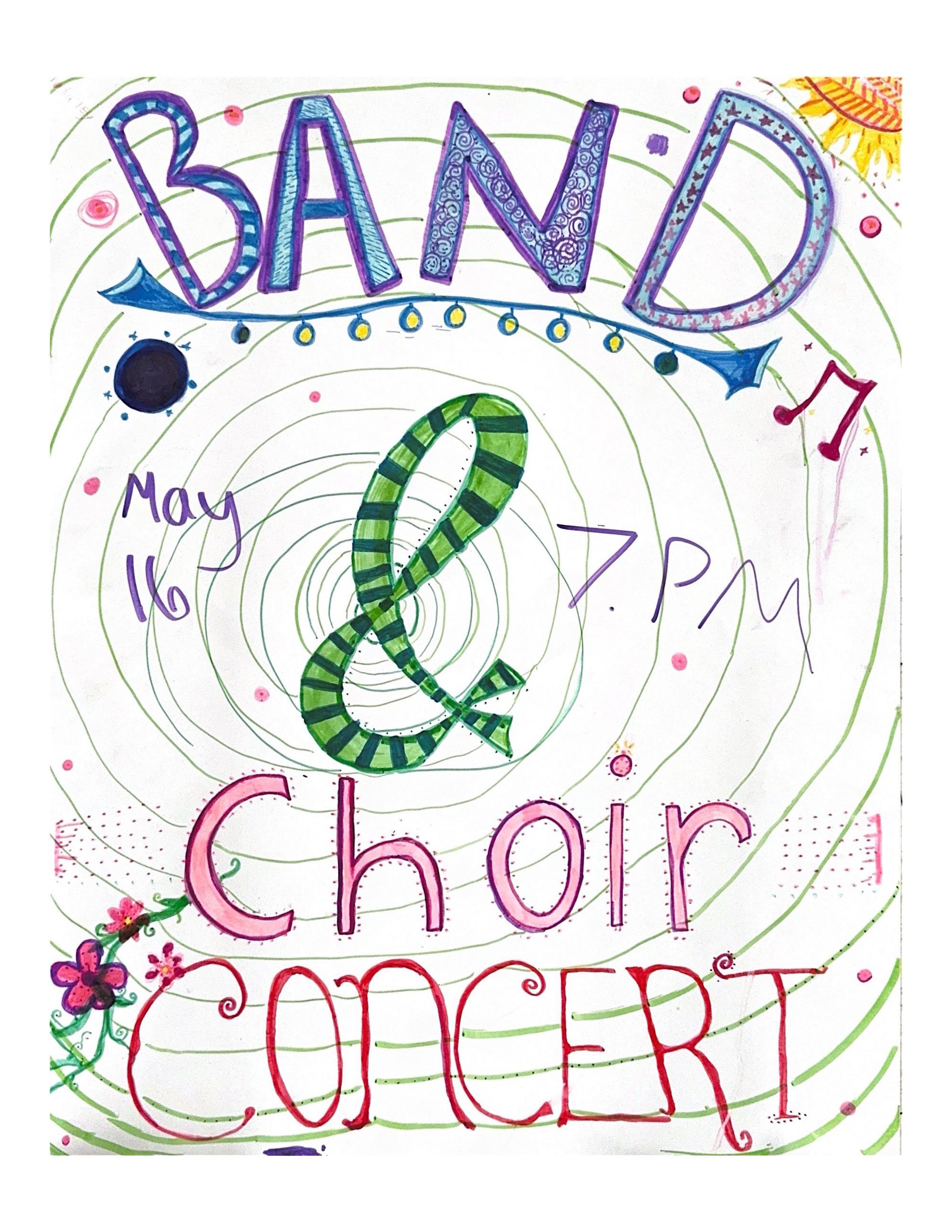 flyer for the band and choir concert