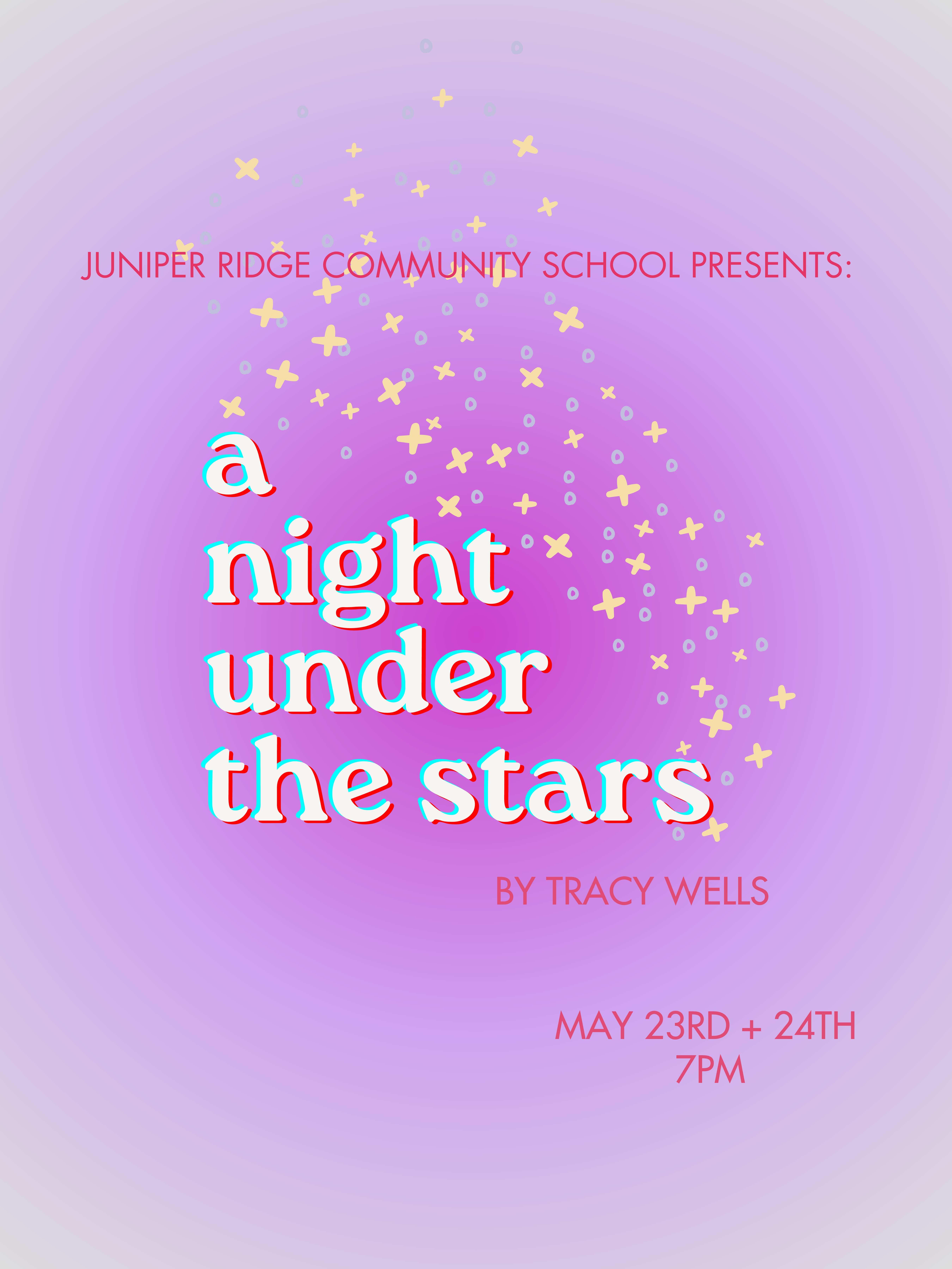 gradient purple background with stars in a shower behind the title